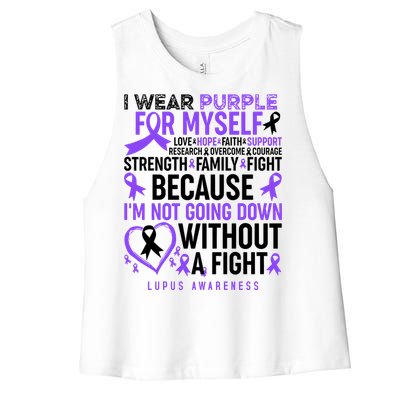 I Wear Purple For Myself Lupus Awareness Women's Racerback Cropped Tank