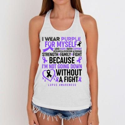 I Wear Purple For Myself Lupus Awareness Women's Knotted Racerback Tank