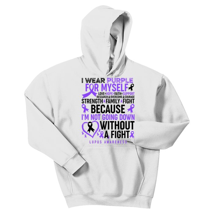 I Wear Purple For Myself Lupus Awareness Kids Hoodie