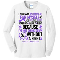 I Wear Purple For Myself Lupus Awareness Kids Long Sleeve Shirt