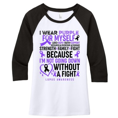 I Wear Purple For Myself Lupus Awareness Women's Tri-Blend 3/4-Sleeve Raglan Shirt