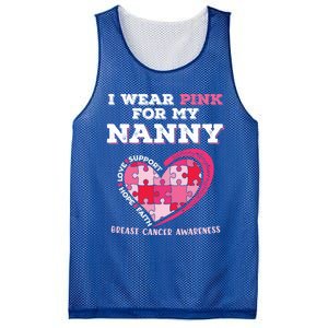 I Wear Pink For My Nanny Grandma Breast Cancer Support Cool Gift Mesh Reversible Basketball Jersey Tank