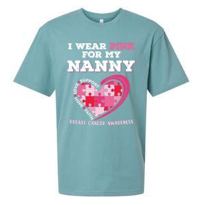 I Wear Pink For My Nanny Grandma Breast Cancer Support Cool Gift Sueded Cloud Jersey T-Shirt