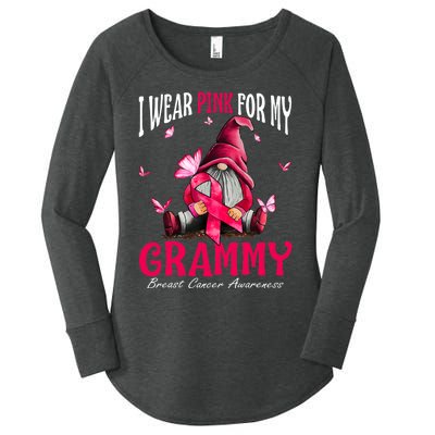 I Wear Pink For My Grammy Breast Cancer Awareness Gnomes Women's Perfect Tri Tunic Long Sleeve Shirt