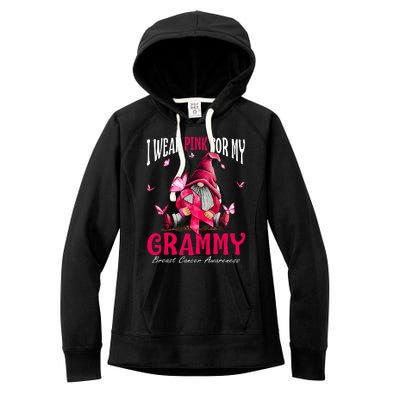 I Wear Pink For My Grammy Breast Cancer Awareness Gnomes Women's Fleece Hoodie