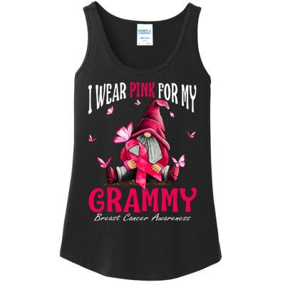 I Wear Pink For My Grammy Breast Cancer Awareness Gnomes Ladies Essential Tank