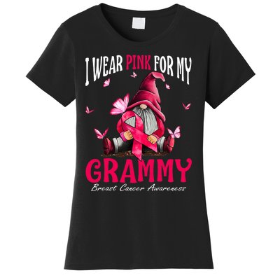 I Wear Pink For My Grammy Breast Cancer Awareness Gnomes Women's T-Shirt