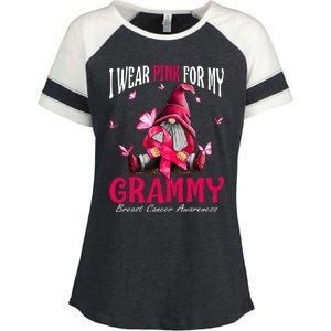 I Wear Pink For My Grammy Breast Cancer Awareness Gnomes Enza Ladies Jersey Colorblock Tee