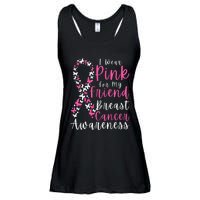 I Wear Pink For My Friend Breast Cancer Awareness Support Ladies Essential Flowy Tank