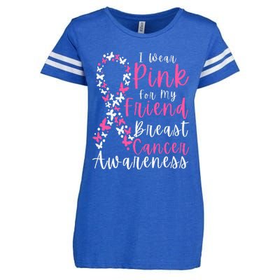 I Wear Pink For My Friend Breast Cancer Awareness Support Enza Ladies Jersey Football T-Shirt