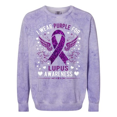 I Wear Purple For Lupus Awareness Colorblast Crewneck Sweatshirt