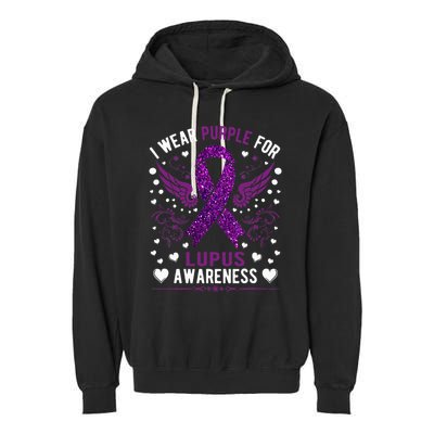 I Wear Purple For Lupus Awareness Garment-Dyed Fleece Hoodie