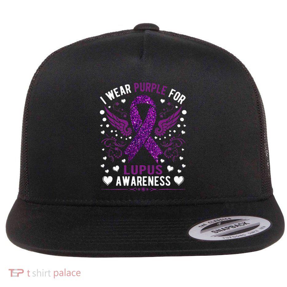 I Wear Purple For Lupus Awareness Flatbill Hat