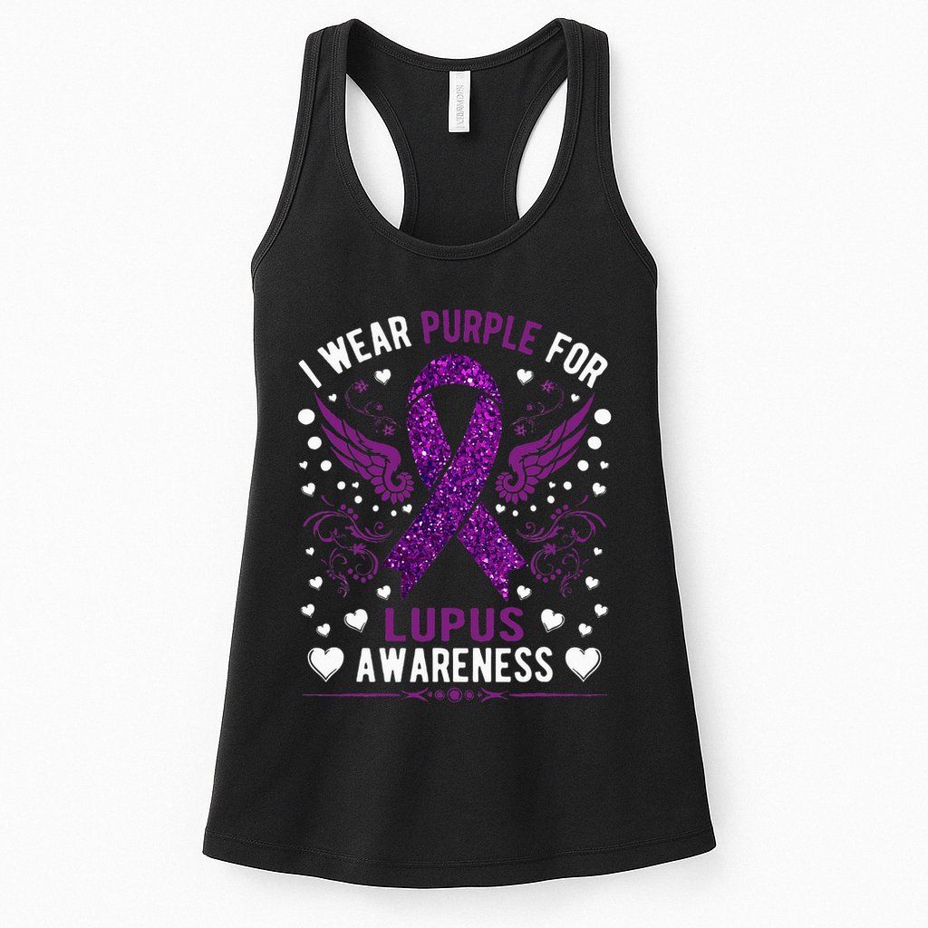 I Wear Purple For Lupus Awareness Womens Tank Top