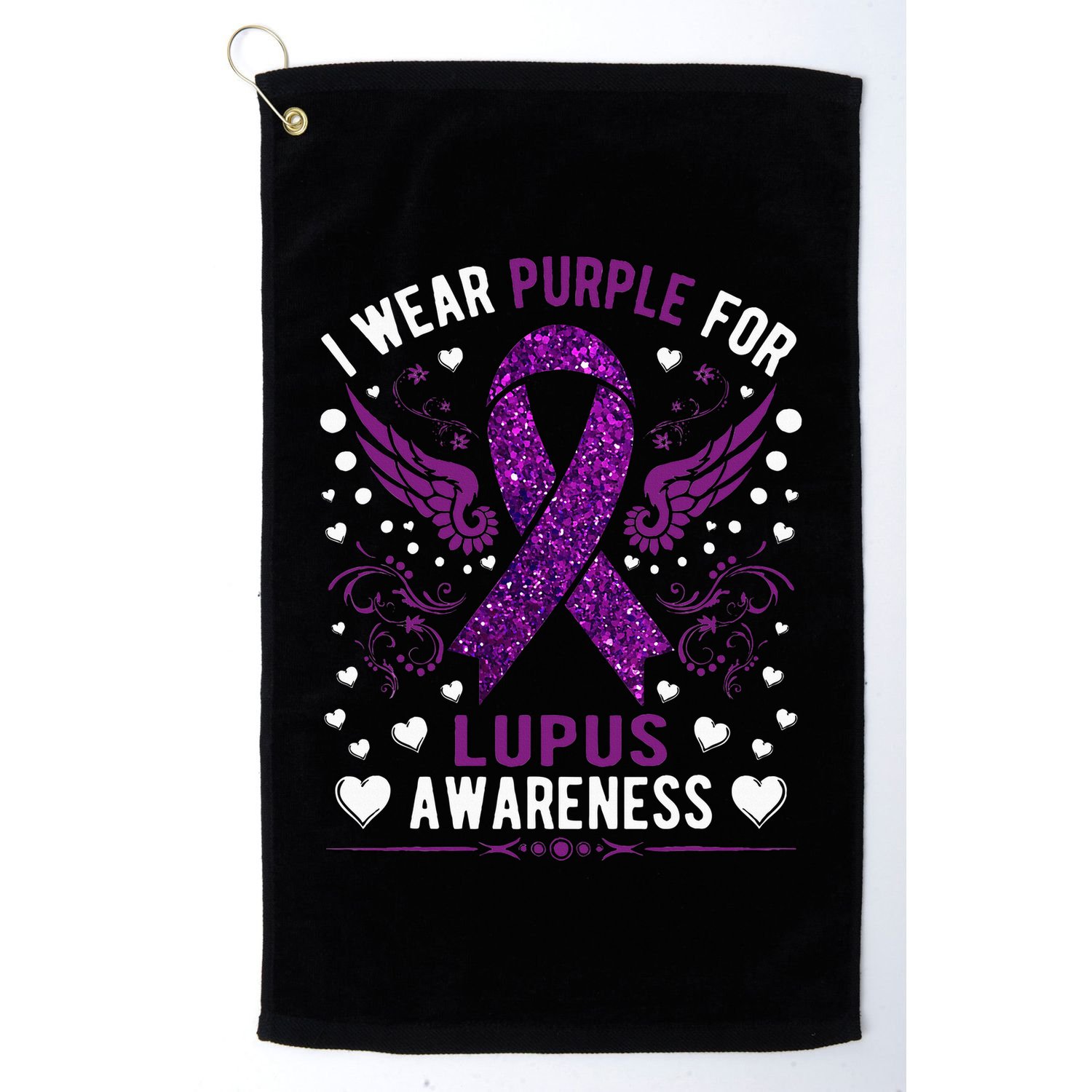 I Wear Purple For Lupus Awareness Golf Towel