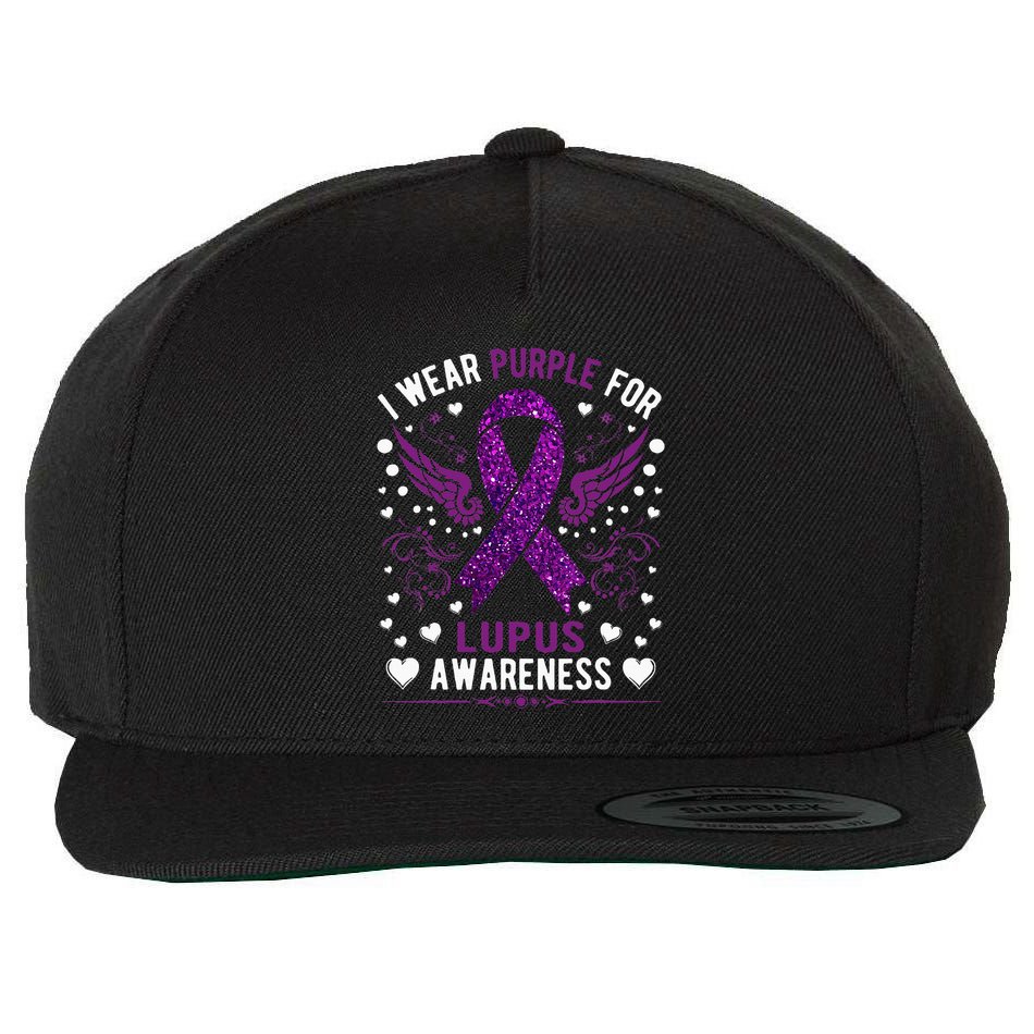 I Wear Purple For Lupus Awareness Wool Snapback Cap