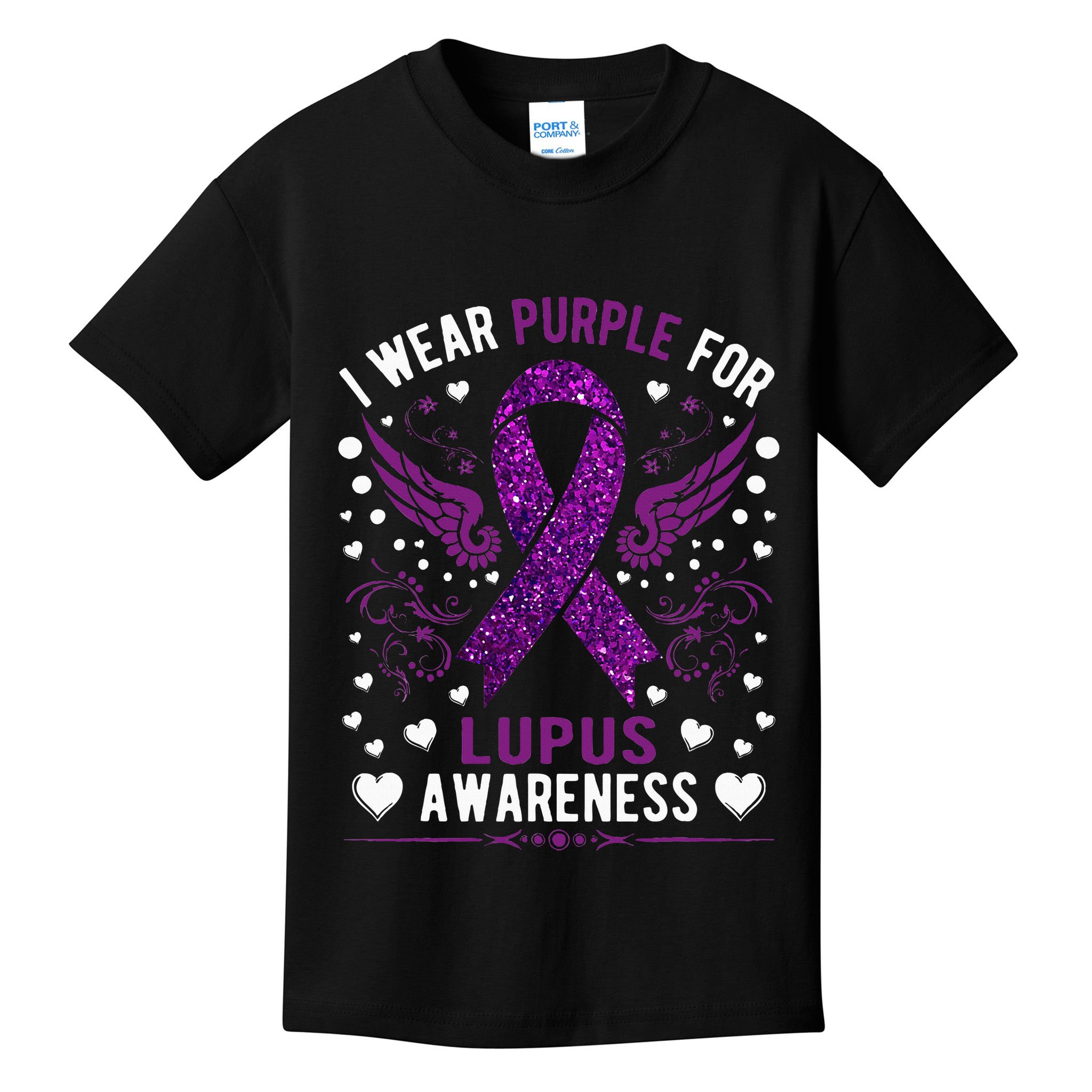 I Wear Purple For Lupus Awareness Kids T-Shirt
