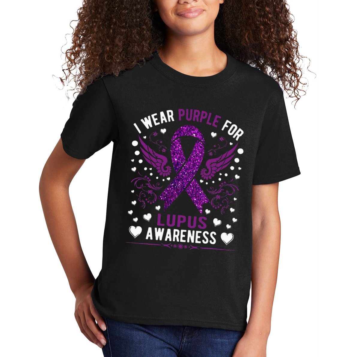 I Wear Purple For Lupus Awareness Kids T-Shirt
