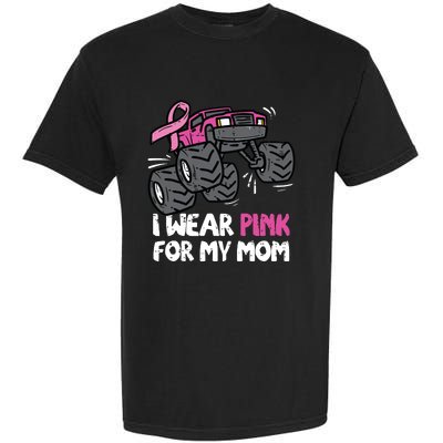 I Wear Pink For My Mom Monster Truck Breast Cancer Kids Boy Garment-Dyed Heavyweight T-Shirt