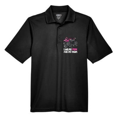 I Wear Pink For My Mom Monster Truck Breast Cancer Kids Boy Men's Origin Performance Pique Polo