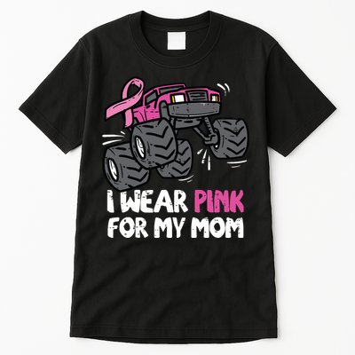 I Wear Pink For My Mom Monster Truck Breast Cancer Kids Boy Tall T-Shirt