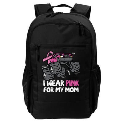 I Wear Pink For My Mom Monster Truck Breast Cancer Kids Boy Daily Commute Backpack