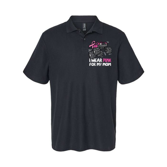 I Wear Pink For My Mom Monster Truck Breast Cancer Kids Boy Softstyle Adult Sport Polo