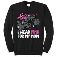 I Wear Pink For My Mom Monster Truck Breast Cancer Kids Boy Tall Sweatshirt