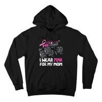 I Wear Pink For My Mom Monster Truck Breast Cancer Kids Boy Tall Hoodie