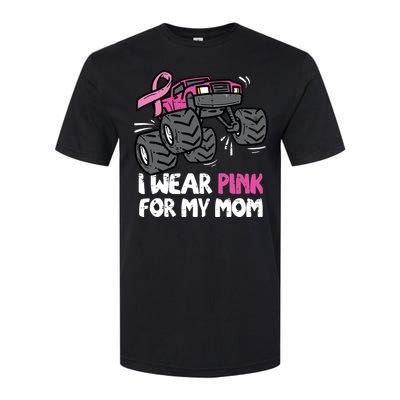 I Wear Pink For My Mom Monster Truck Breast Cancer Kids Boy Softstyle CVC T-Shirt