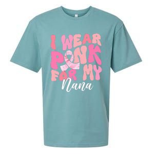 I Wear Pink For My Nana Breast Cancer Awareness Pink Ribbon Sueded Cloud Jersey T-Shirt