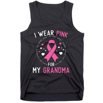 I Wear Pink For My Grandma Breast Cancer Awareness Support Tank Top