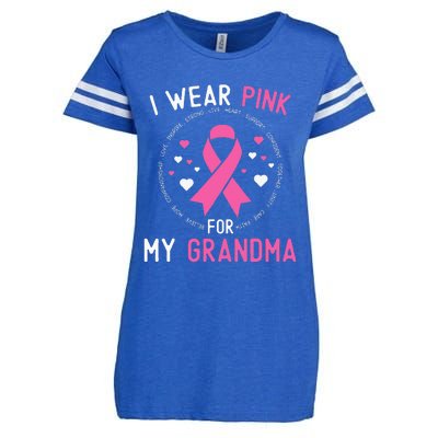 I Wear Pink For My Grandma Breast Cancer Awareness Support Enza Ladies Jersey Football T-Shirt