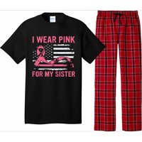 I Wear Pink For My Sister Breast Cancer Awareness Usa Flag Pajama Set