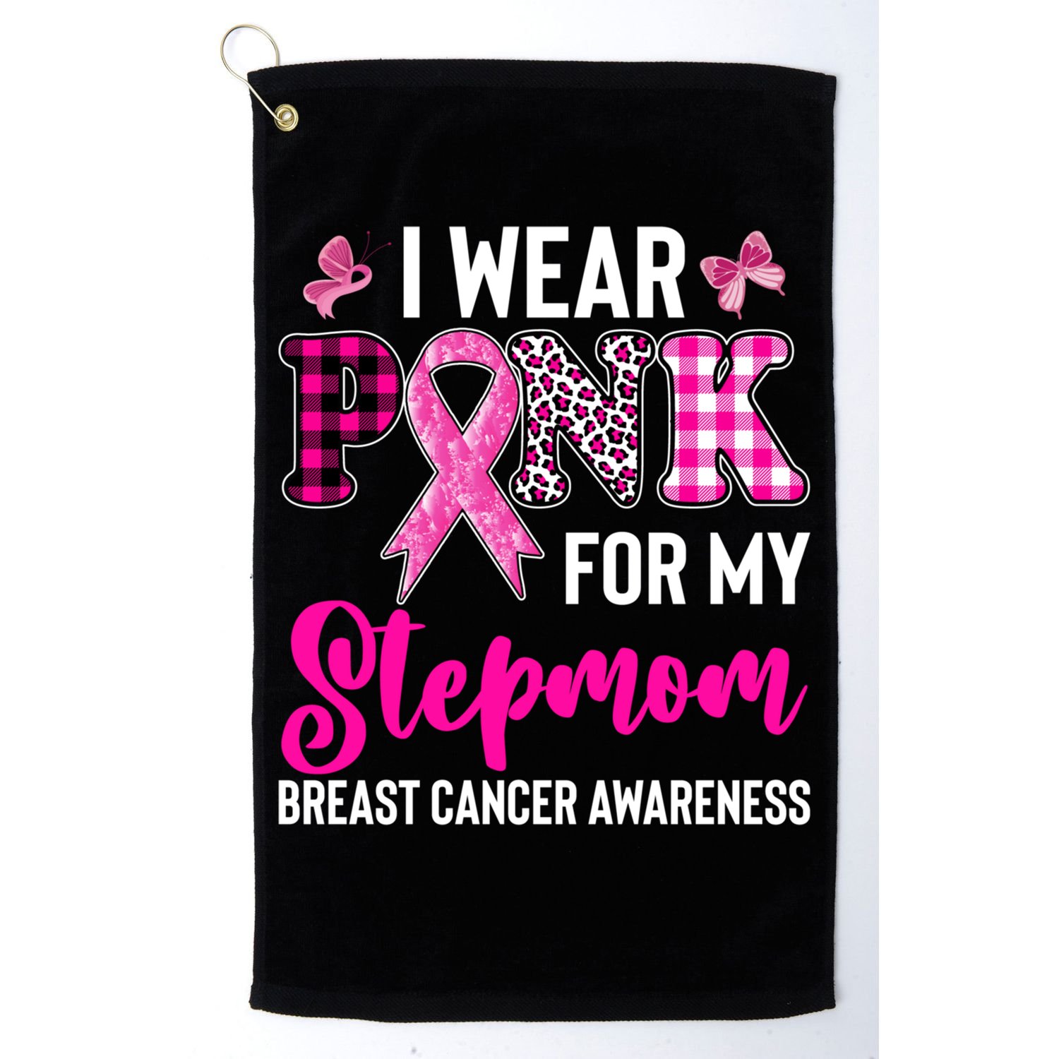I Wear Pink For My Stepmom Gift Golf Towel