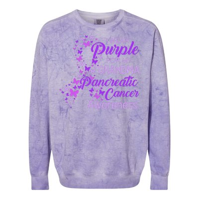 I Wear Purple For My Grandma Pancreatic Cancer Awareness Colorblast Crewneck Sweatshirt