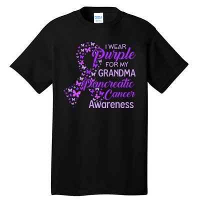 I Wear Purple For My Grandma Pancreatic Cancer Awareness Tall T-Shirt