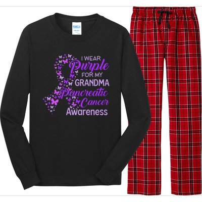 I Wear Purple For My Grandma Pancreatic Cancer Awareness Long Sleeve Pajama Set