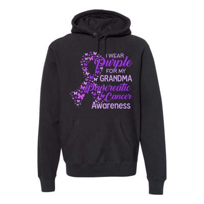 I Wear Purple For My Grandma Pancreatic Cancer Awareness Premium Hoodie