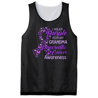 I Wear Purple For My Grandma Pancreatic Cancer Awareness Mesh Reversible Basketball Jersey Tank