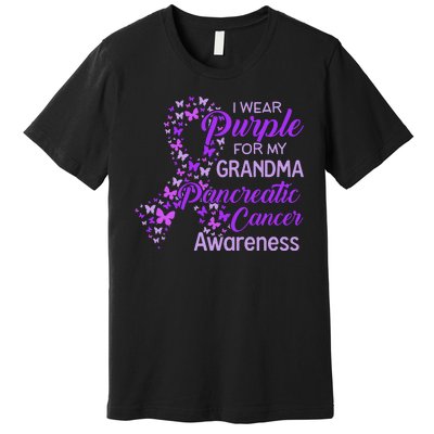 I Wear Purple For My Grandma Pancreatic Cancer Awareness Premium T-Shirt