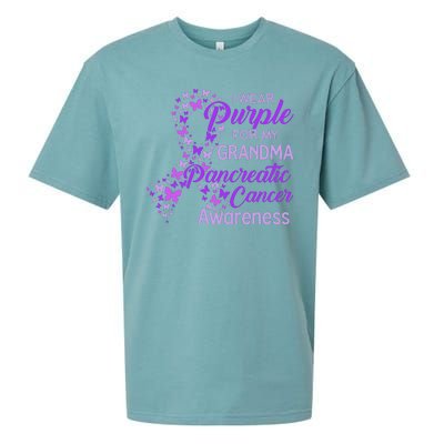 I Wear Purple For My Grandma Pancreatic Cancer Awareness Sueded Cloud Jersey T-Shirt