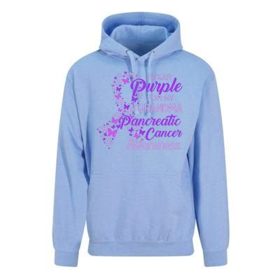 I Wear Purple For My Grandma Pancreatic Cancer Awareness Unisex Surf Hoodie