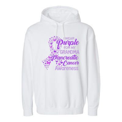 I Wear Purple For My Grandma Pancreatic Cancer Awareness Garment-Dyed Fleece Hoodie