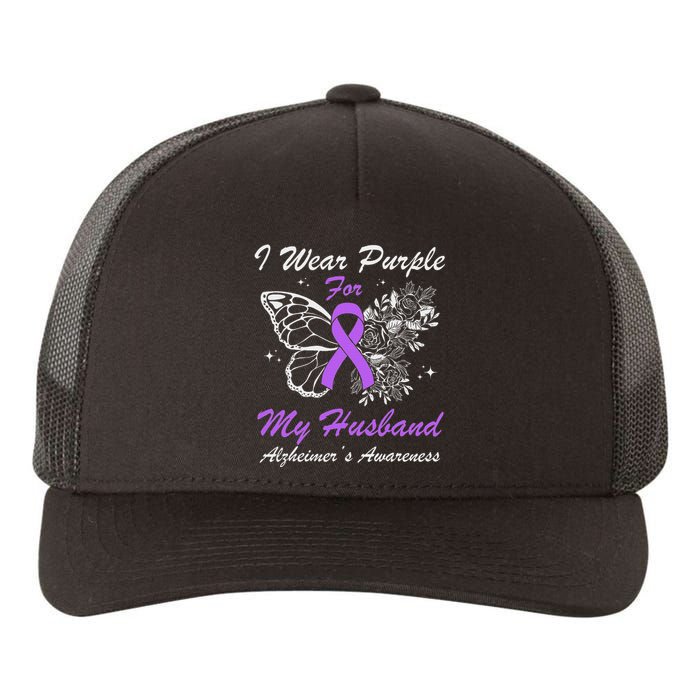 I Wear Purple For My Husband AlzheimerS Awareness Butterfly Yupoong Adult 5-Panel Trucker Hat