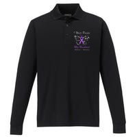 I Wear Purple For My Husband AlzheimerS Awareness Butterfly Performance Long Sleeve Polo