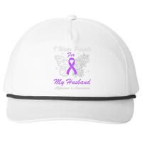 I Wear Purple For My Husband AlzheimerS Awareness Butterfly Snapback Five-Panel Rope Hat