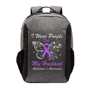 I Wear Purple For My Husband AlzheimerS Awareness Butterfly Vector Backpack