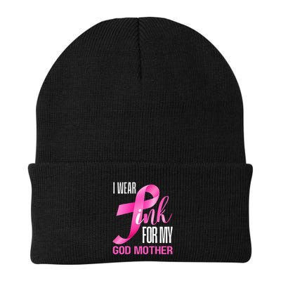 I Wear Pink My God Mother In October Breast Cancer Mom Beanie