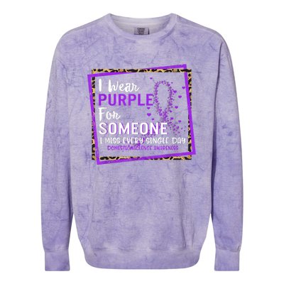 I Wear Purple For Someone I Miss Every Single Day Domestic Violence Colorblast Crewneck Sweatshirt